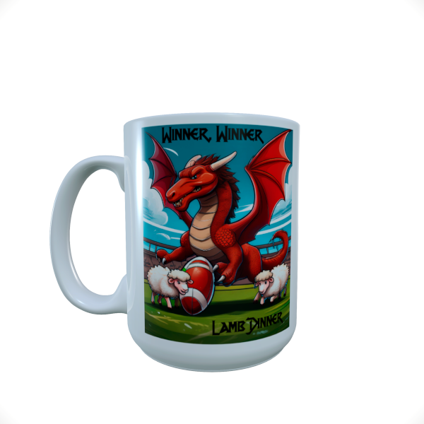 Winner Winner Lamb Dinner.. Dragon and Sheep Ceramic Mug